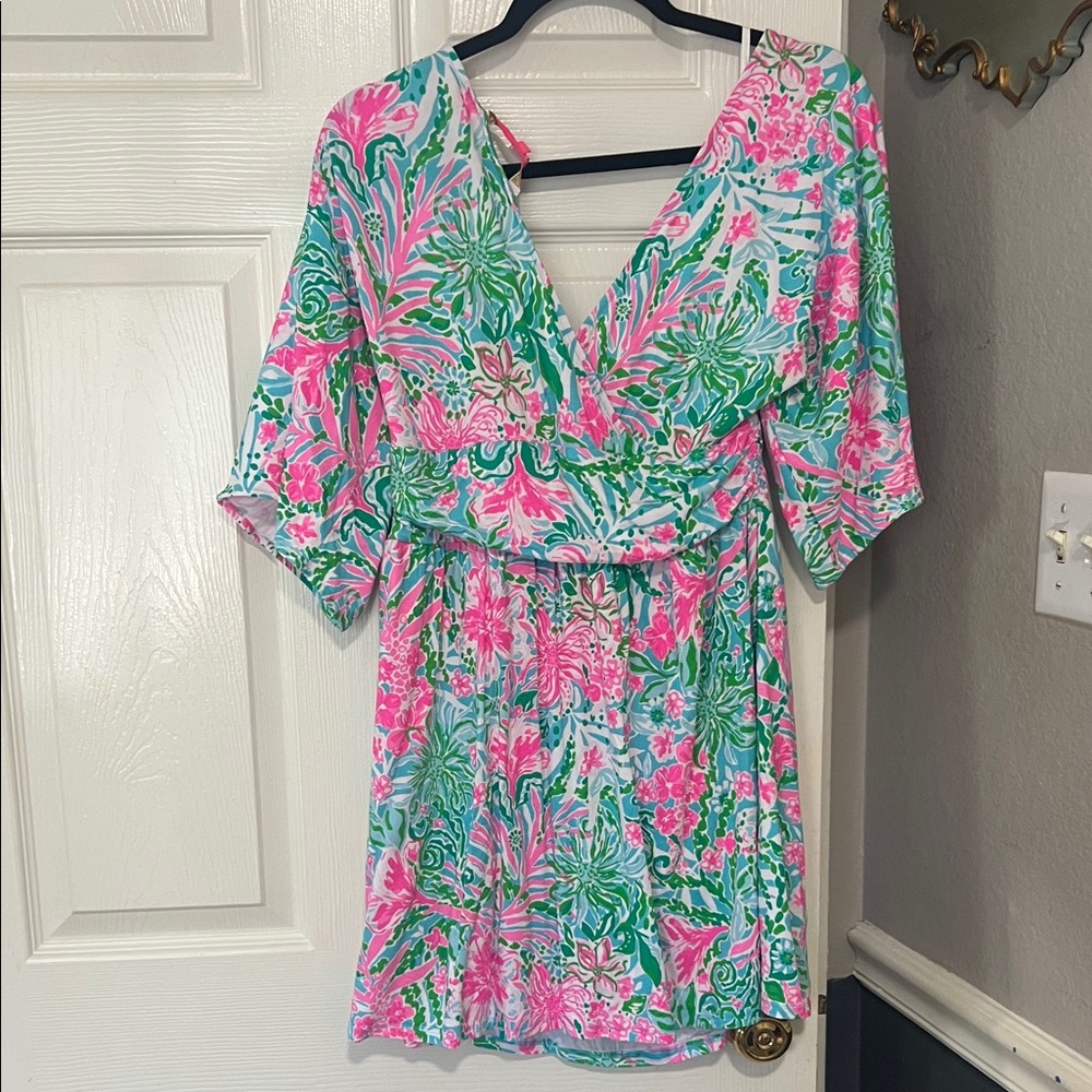 Lilly Pulitzer Pink and Green Floral Dress